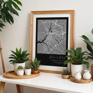 Personalized Where We Met Map Print, Custom Anniversary Wedding Gift (Digital Download) image 4