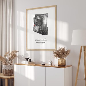 Impresión artística personalizada del mapa de Virginia Occidental, regalo de aniversario personalizado (descarga digital) imagen 15