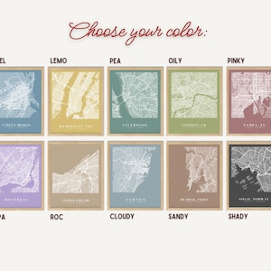 Custom City Map Print, Personalized Map Art, Modern Wall Decor (Digital Download) image 8