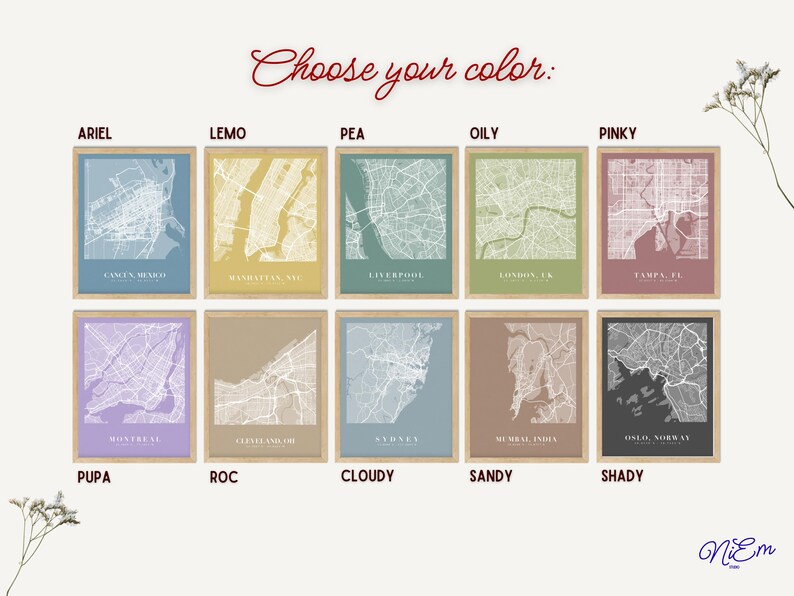 Custom City Map Print, Personalized Map Art, Modern Wall Decor (Digital Download) image 8