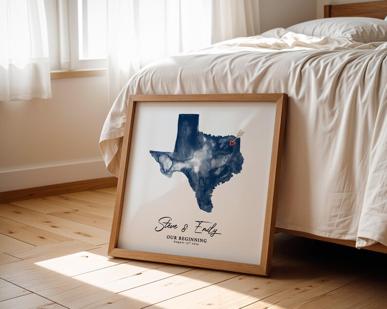 Impresión artística personalizada del mapa de Virginia Occidental, regalo de aniversario personalizado (descarga digital) imagen 4