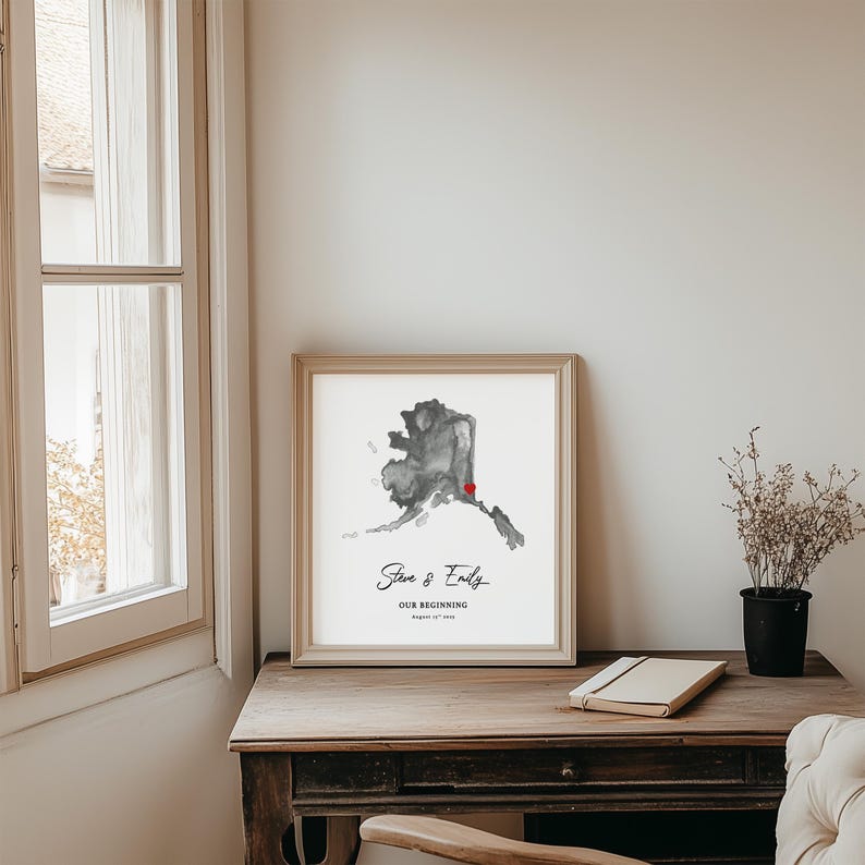 Impresión artística personalizada del mapa de Virginia Occidental, regalo de aniversario personalizado (descarga digital) imagen 7