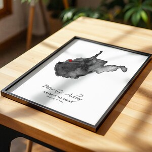 Impresión artística personalizada del mapa de Virginia Occidental, regalo de aniversario personalizado (descarga digital) imagen 2