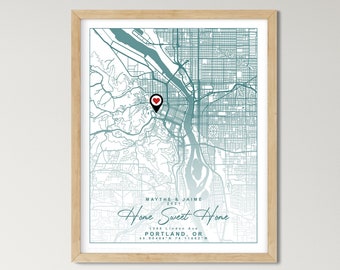 Personalized Realtor Gift for Client, New Home Gift, Moving Away Gift, Home Memory Gift, Christmas Gift Idea Any City Location Map New House