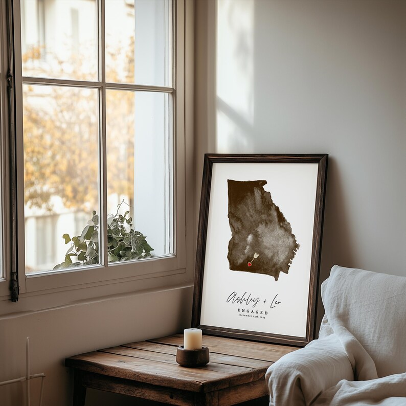 Impresión artística personalizada del mapa de Virginia Occidental, regalo de aniversario personalizado (descarga digital) imagen 17