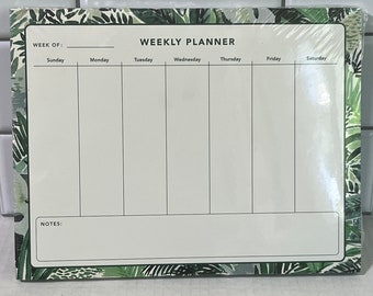 Eccolo Weekly Planner Pad With Magnet, Plant Lover Planner With Tropical Plants Jungle Vibes Town Street Arts