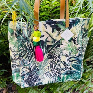 Boho Botanical Print 100% Cotton Reuseable Tote Bag