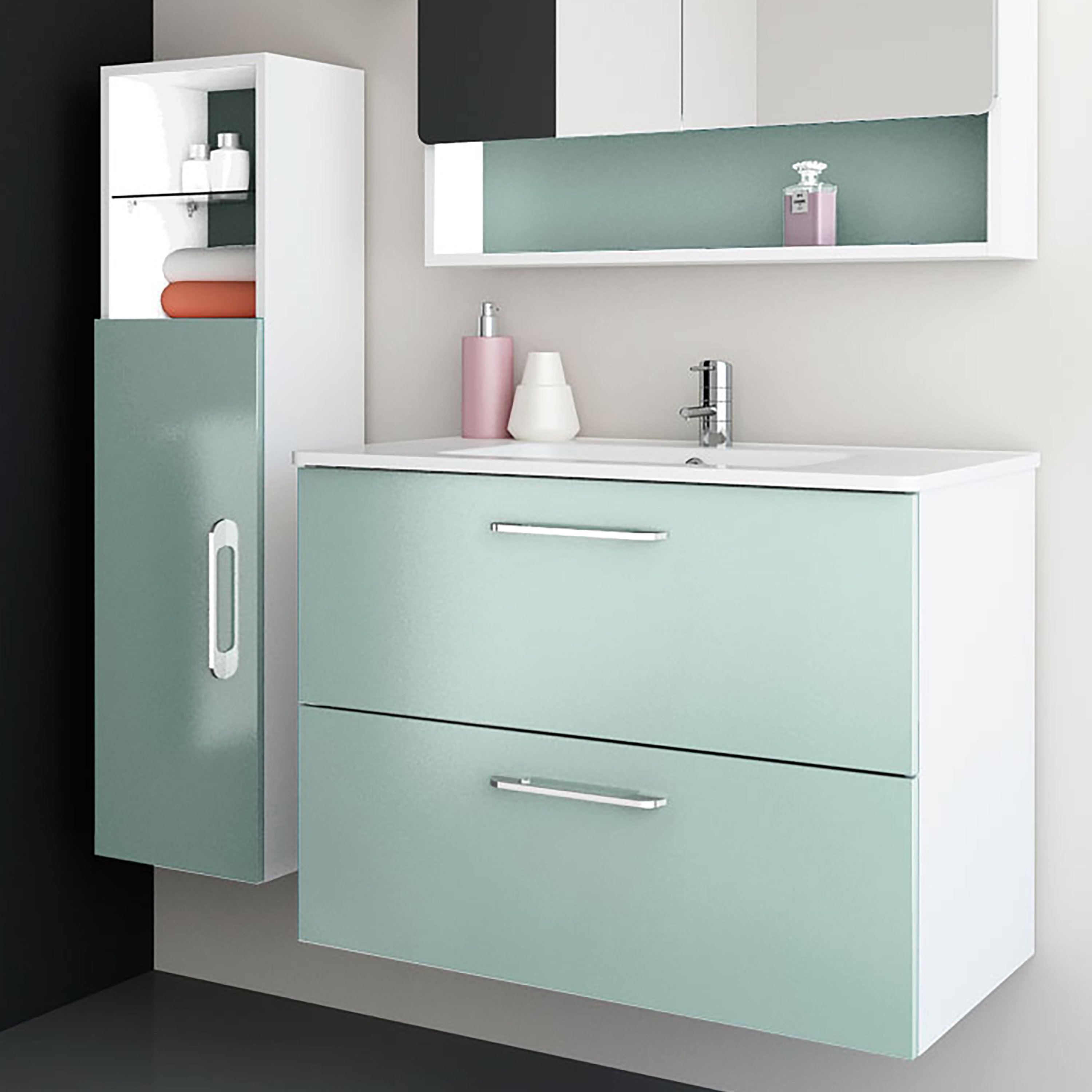 Conjunto de tocador de baño moderno / FELIZ / verde / Vanidad | Etsy