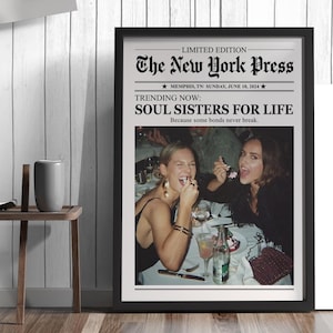 Personalised Photo Frame For Bestie l  Besties Photo Gift l Best Friend Photo Birthday Gift l Custom Friendship Wall Art T3