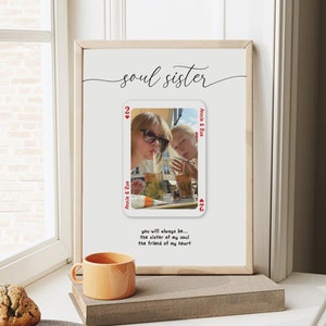 Définition personnalisée de Soul Sister, impression de cartes à jouer personnalisées, art mural tendance, cadeau meilleur ami personnalisé, idée cadeau tendance