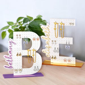 Personalized Acrylic Earring Holder: Custom Jewelry Organizer, teen girl gifts, Birthday gifts girl, Girl room decor