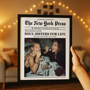 Custom Friends Print, Personalized Gift, Best Friends Gift, Framed Retro Wall Art, Trendy Wall Art, Bestie Gift, Friends Framed Wall Art, T1