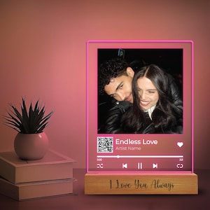 Luz nocturna LED con foto y música personalizada: placa musical personalizada