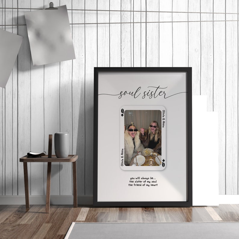 Birthday Gift for Her, Custom Playing Card Print, Trendy Wall Art Best