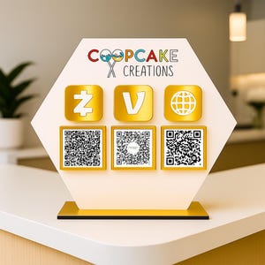 Payment Method and Social Media Sign | Multi QR code Business Social Media Sign | Payment Sign | Custom Logo Sign