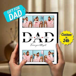 photo collage gift for dad From Daughter or Son, Daddy and Toddler Family Photo, Birthday Gift for Husband from Kids