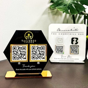 Custom Acrylic QR Code Sign: Social Media & Payment Display