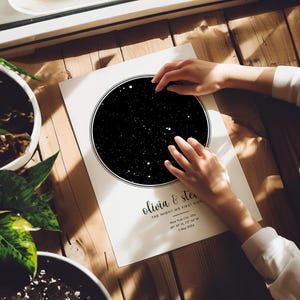 Custom Star Map Print, Stars The Night We Frist Kiss Star Map By Date Anniversary Gift, Night Sky Print Personalised Best Gifts for her