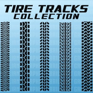 High quality Tire Tracks, 4x4, street, vector art. Svg, eps, Pdf, png, Dxf files included.