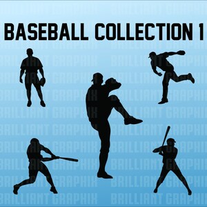 Giocatori di baseball. Arte vettoriale digitale. Bello, pronto per il taglio del vinile, Silhouettes. SVG, eps, file inclusi.