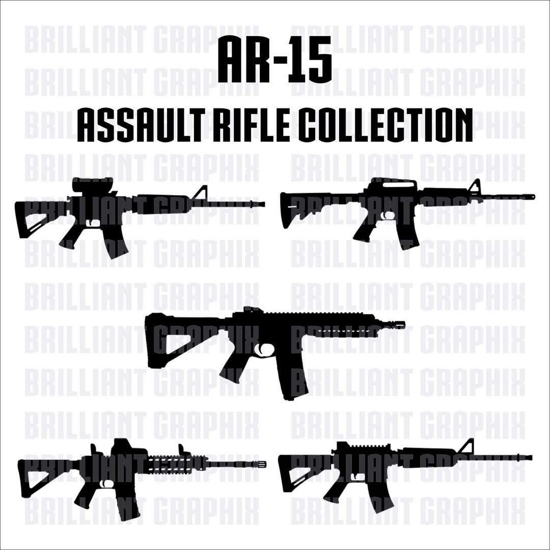 AR-15 Assault Rifle/pistol Collection SVG, Eps, PDF, Png Files Included ...