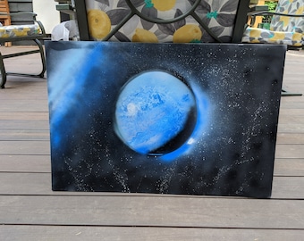 Blue Planet Spray Paint Art