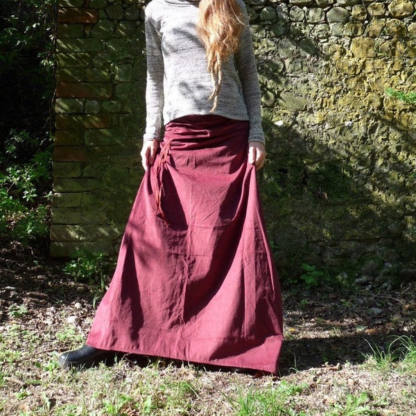 Jupe Maxi velours, jupe longue, jupe d’hiver, jupe tribu, jupe boho, jupe boho, jupe forestière, psychédélique