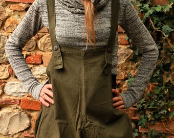 Salopette Green-Army JUMPSUITE, salopette UNDERGROUND, vêtements alternatifs-Boho