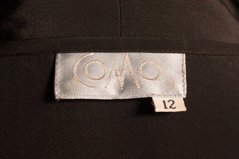 Vintage black women/'s blouse with gold embroidered collar