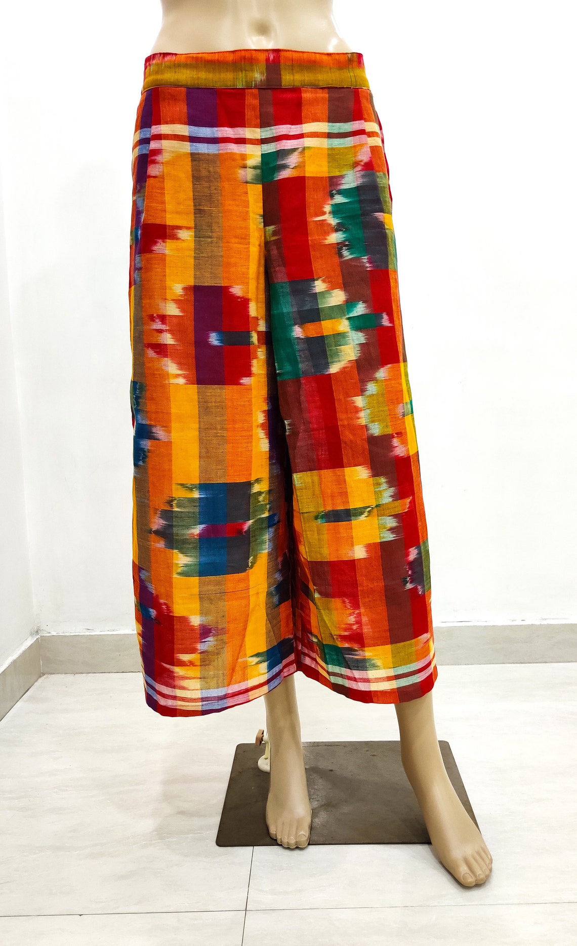 Multicolored Waist Pants Cotton Pantskirt Casual Loose Etsy UK