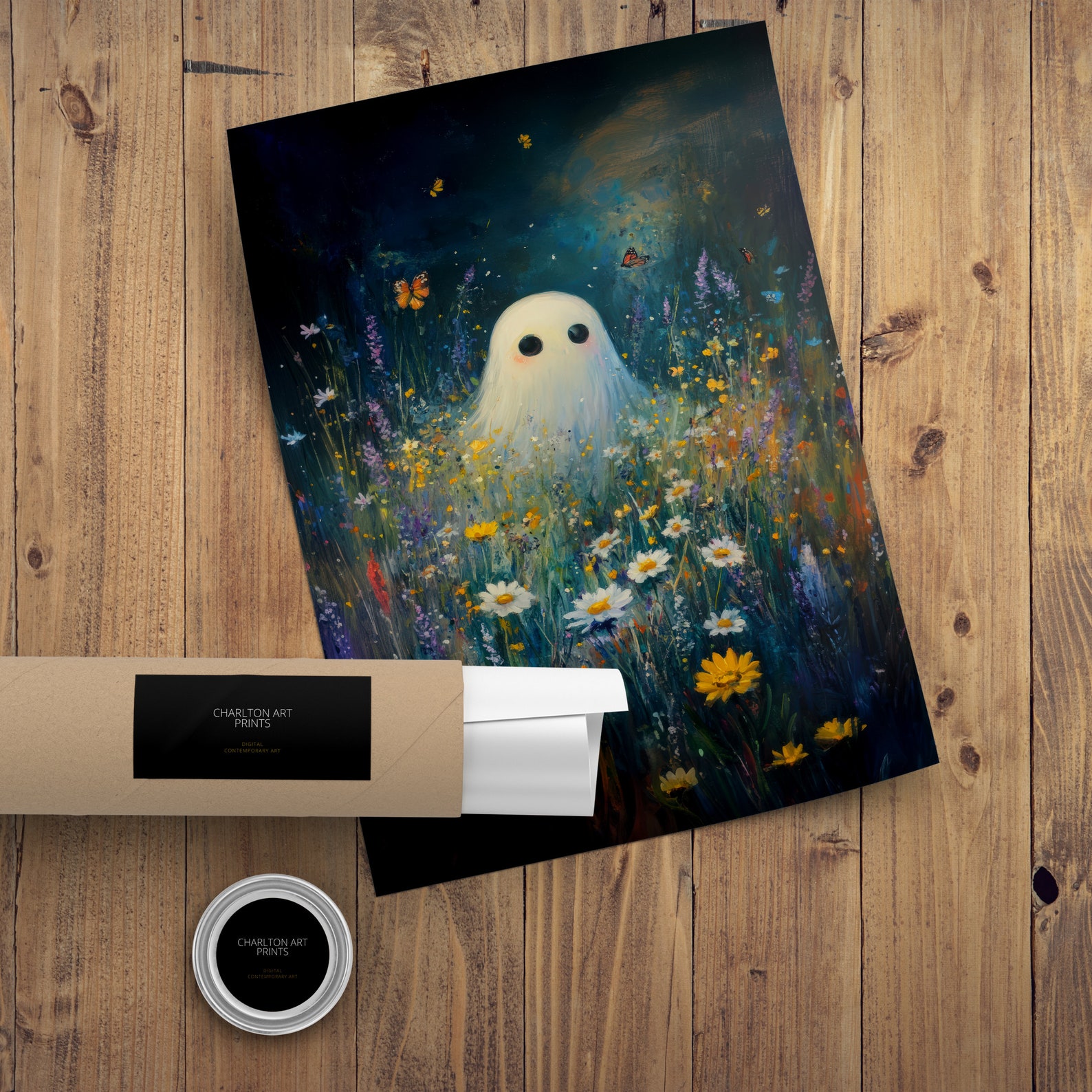 Ghost in a Field Print Dark Academia Art Spooky Decor Gothic Home Decor ...