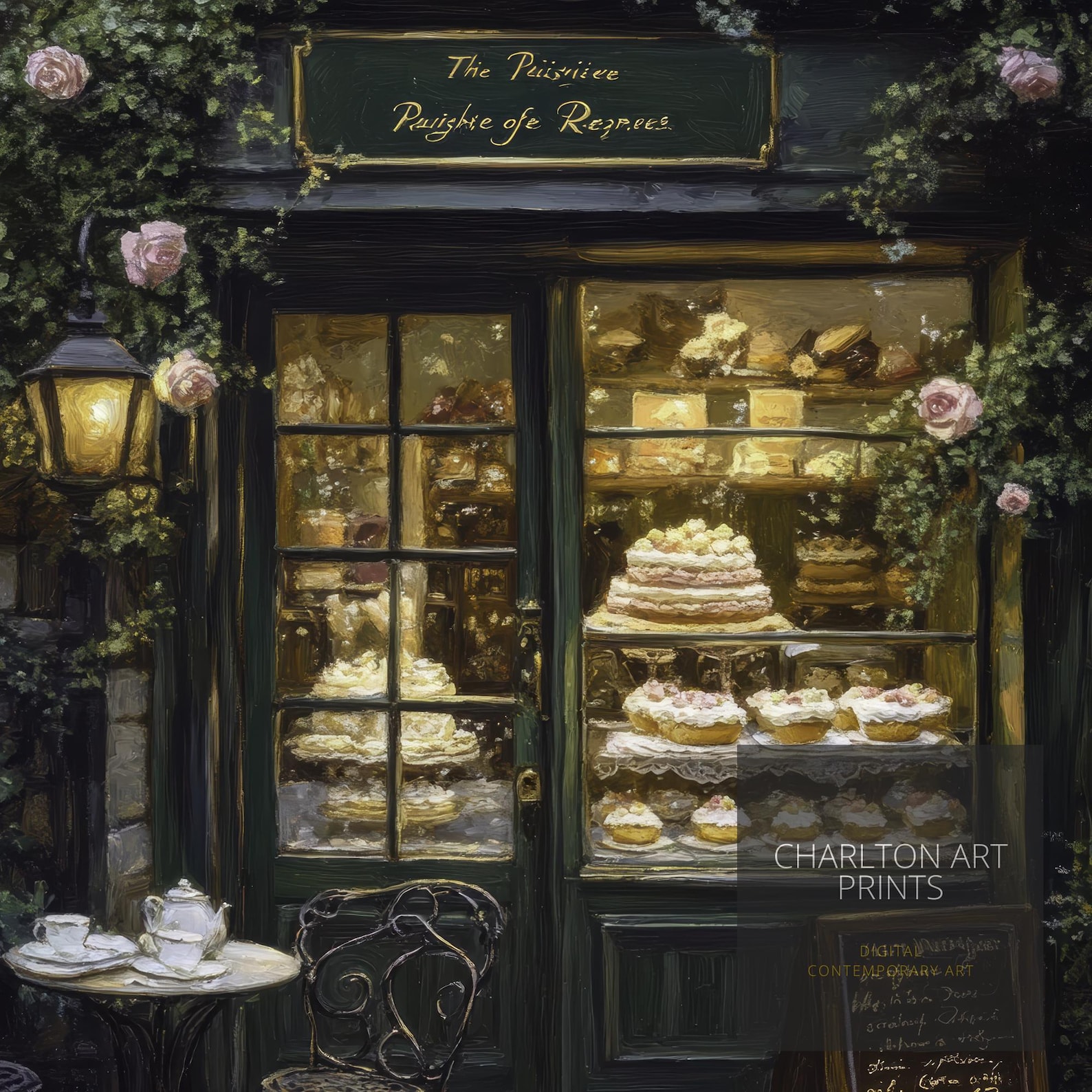 The Cake Shop Art Print Vintage Patisserie Wall Art Cottagecore Bakery ...