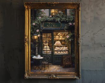 The Cake Shop Art Print Vintage Patisserie Wall Art Cottagecore Bakery Poster for Living Room Bedroom or Gallery Wall Whimsical Kitchen