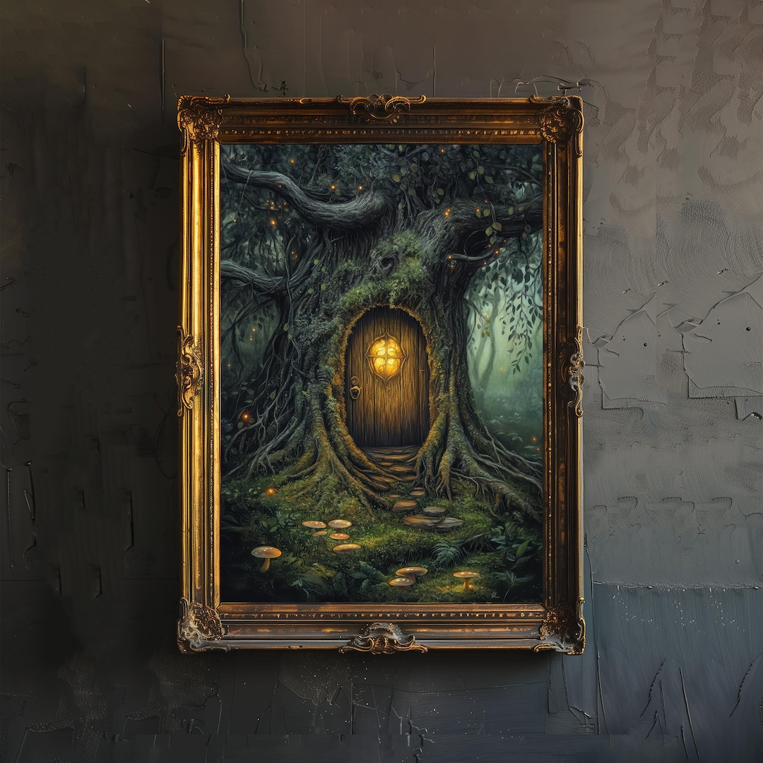 Enchanted Fairy Door Art Print Cottagecore Magic Decor Whimsical ...