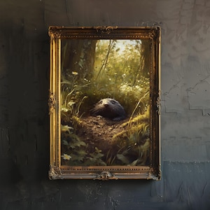 Mole Art Print Cottagecore Decor Whimsical Woodland Wall Art Vintage Nature Poster for Cozy Homes and Forest Inspired Spaces