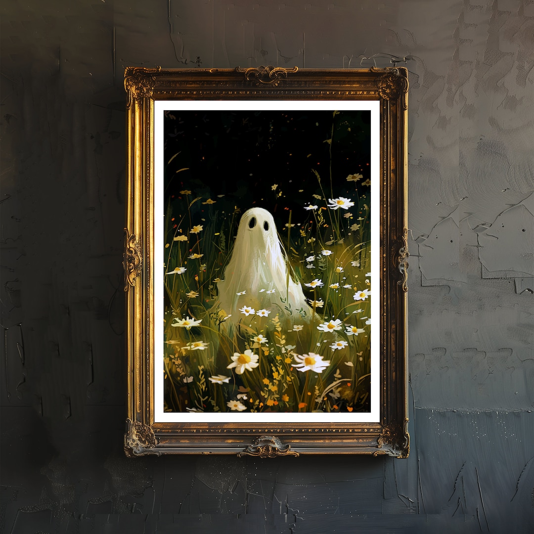 Gothic Ghost in Field Dark Academia Art Print Poster Wall Decor Eerie ...