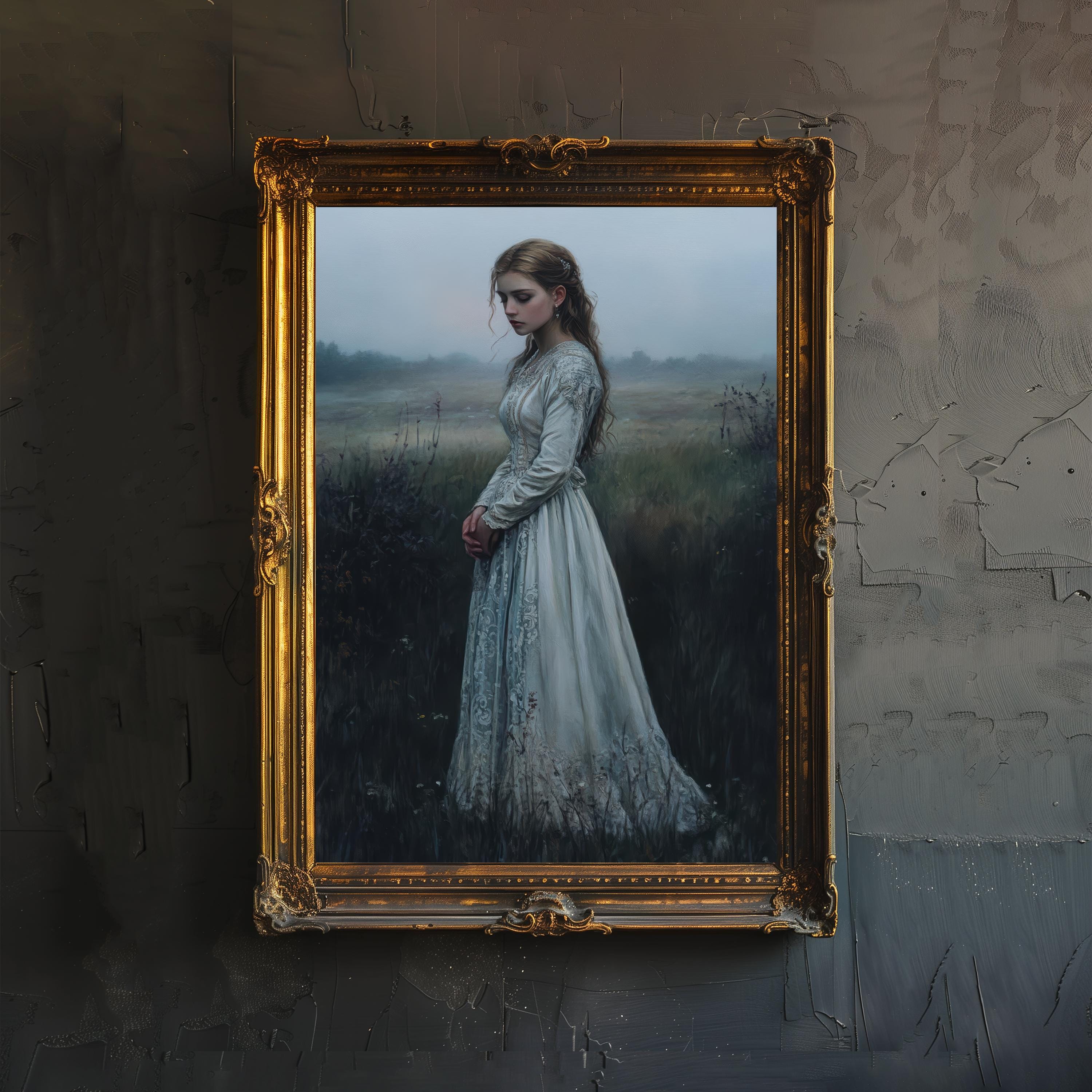 Impresión artística de estilo cottagecore de Cordelia Dark Academia, arte de pared literario melancólico, póster de retrato vintage para sala de estar, dormitorio o pared de galería poética