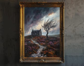 Wuthering Heights Dark Academia Art Print Moody Literary Wall Art Vintage Gothic Poster for Living Room Bedroom or Gallery Wall Romantic
