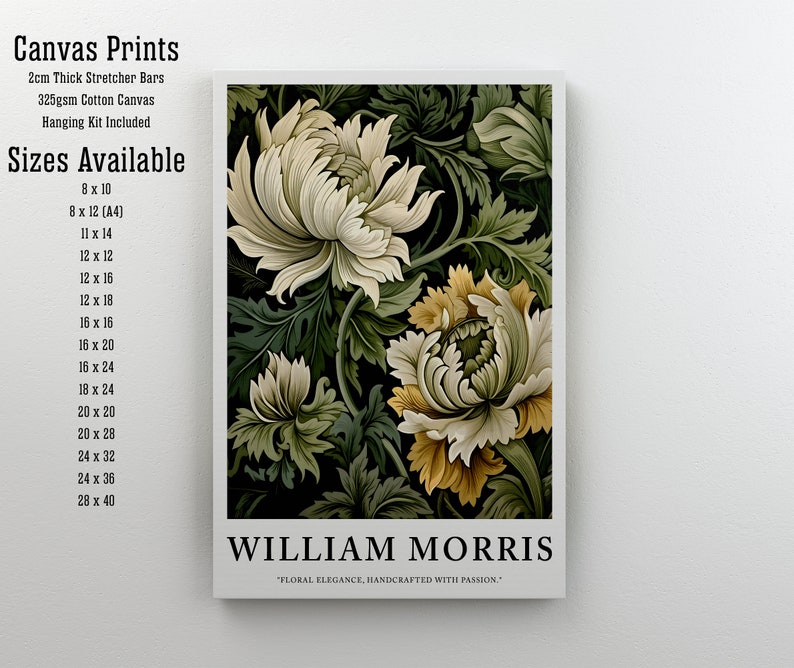 William Morris Poster Classic Floral Wall Art Botanical Print for ...