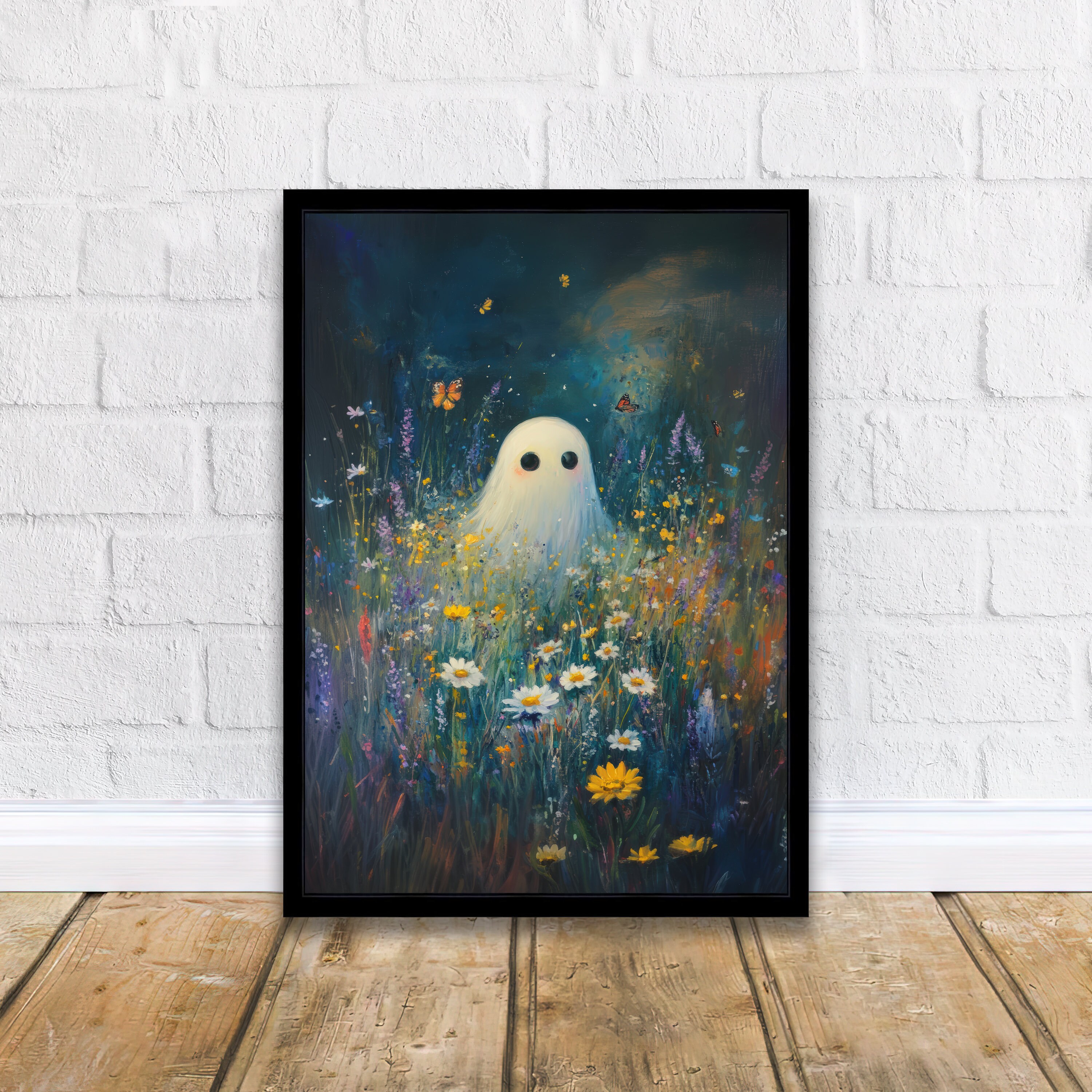 Ghost in a Field Print Dark Academia Art Spooky Decor Gothic Home Decor ...