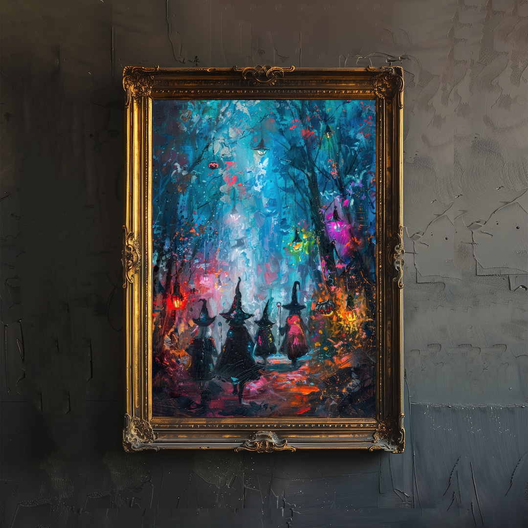Witches' Carnival Print Dark Academia Art Witchy Decor Gothic Home ...