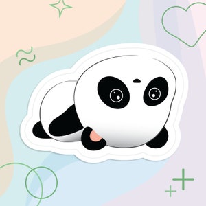 Linda pegatina de panda refrigerada de papa aburrida / pegatina brillante resistente a la intemperie e impermeable, pegatinas de panda kawaii, troqueles, juego de regalo de paquete de pegatinas