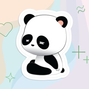 Cute sleepy panda sticker | holographic weatherproof waterproof stickers, kawaii panda stickers, die cuts, collection die cuts sticker pack