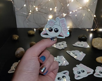 Kawaii Kitty Vattentät Holografisk Klistermärke