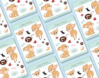 Cutie Chihuahua Sticker Sheet | Waterproof Dog Stickers