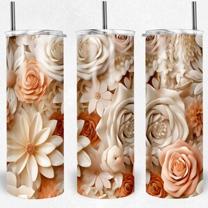 3D Floral Tumbler Wrap | 3D Flower Tumbler Wrap | 3D Tumbler Wrap | 3D Flower PNG | 3D Floral Wrap | 3D Flower Wrap for 20oz & 30oz Tumblers