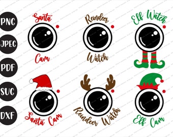 Santa Cam SVG | Elf Watch svg | Elf Cam svg | Reindeer Watch svg | Santa Cam PNG | Santa Cam Ornament svg | Christmas SVG Bundle