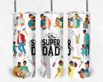 Father's Day Tumbler PNG | Super Dad Tumbler PNG | Skinny Tumbler Sublimation png | Dad Tumbler PNG | Father's Day Tumbler Wrap