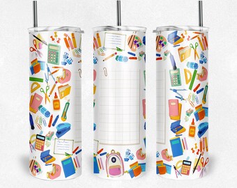 TEACHER TUMBLER WRAP, Seamless Pattern Png, Cute Tumbler Png, Best Teacher Ever Sublimation Education Tumbler png Design, For 20 Oz, 30 Oz