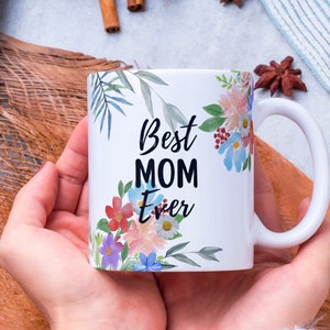 Meilleure tasse de maman de tous les temps png | Conception florale de tasse de maman | Conception de tasse de sublimation | Tasse de sublimation PNG | Emballage de sublimation pour tasses de 11 oz et 15 oz